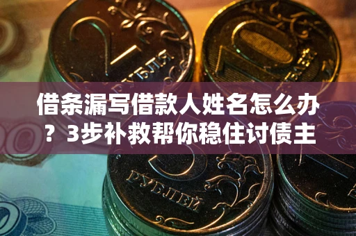 北京借条漏写借款人姓名怎么办？3步补救帮你稳住讨债主动权